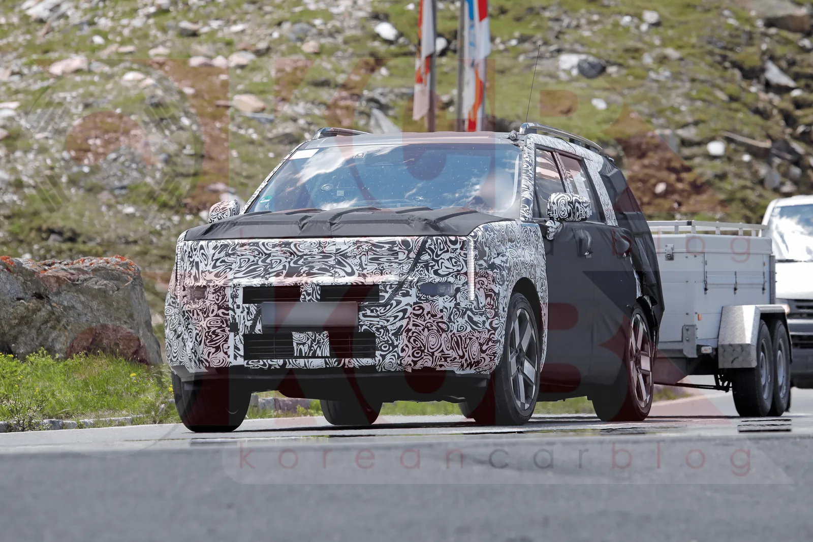 Heat Testing Forces Hyundai to Uncover 2027 Santa Fe Facelift Front End
